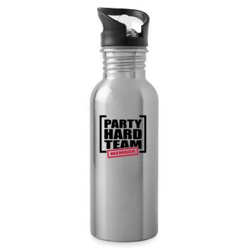 Party Hard Team Member - Trinkflasche mit integriertem Trinkhalm - Lightsilver - Rechts