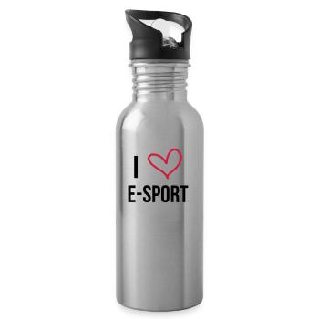 I Love E-Sport ! - Gourde avec paille intégrée - argent clair - Droite