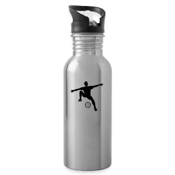 Freestyle-Fußball - Trinkflasche mit integriertem Trinkhalm - Lightsilver - Rechts