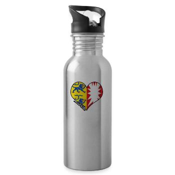 meine Heimat - Schleswig-Holstein - Trinkflasche mit integriertem Trinkhalm - Lightsilver - Rechts