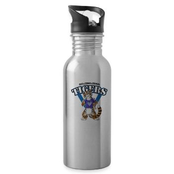 Team TIGERS Bleu - Gourde avec paille intégrée - argent clair - Droite