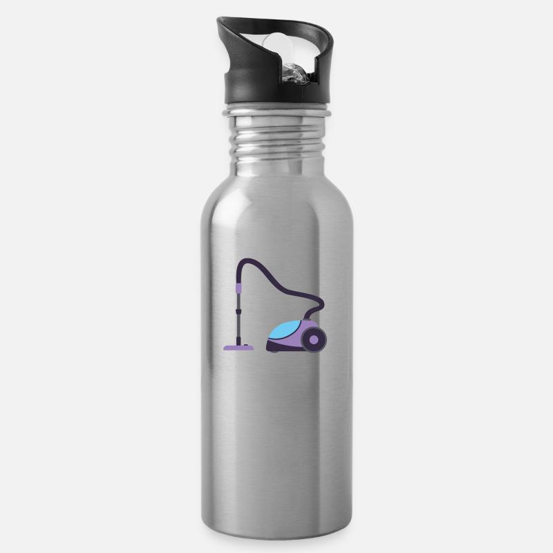 Staubsauger - Trinkflasche mit integriertem Trinkhalm - Lightsilver
