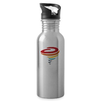 Tornado rétro design - cadeau chasseur de tempête - Gourde avec paille intégrée - argent clair - Droite