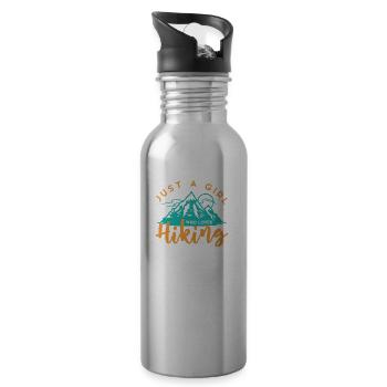 Just A Girl Who Loves Hiking Funny Hiker Adventure - Gourde avec paille intégrée - argent clair - Droite