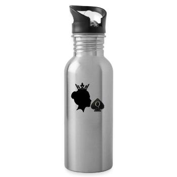 Queen of Spades - Trinkflasche mit integriertem Trinkhalm - Lightsilver - Rechts