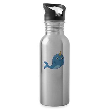 Narwal - Trinkflasche mit integriertem Trinkhalm - Lightsilver - Rechts