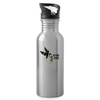 GOWILD Zebravogel - Kolibristyle - Trinkflasche mit integriertem Trinkhalm - Lightsilver - Rechts