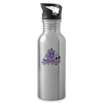Pastell Goth gruseliges Hexen-Einhorn jetzt Gothic-Blase - Trinkflasche mit integriertem Trinkhalm - Lightsilver - Rechts