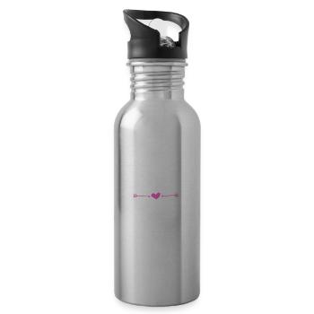 Authentique pipelette certifiée conforme - Gourde avec paille intégrée - argent clair - Droite
