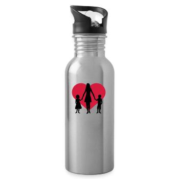 Heart 2 children - Water bottle with straw - silver - Right