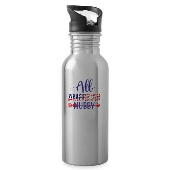 All American Hubby - Trinkflasche mit integriertem Trinkhalm - Lightsilver - Rechts