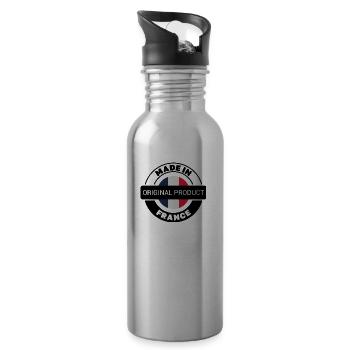 MADE IN FRANCE - Gourde avec paille intégrée - argent clair - Droite