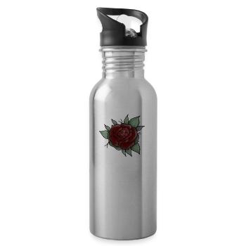 Rose - Trinkflasche mit integriertem Trinkhalm - Lightsilver - Rechts