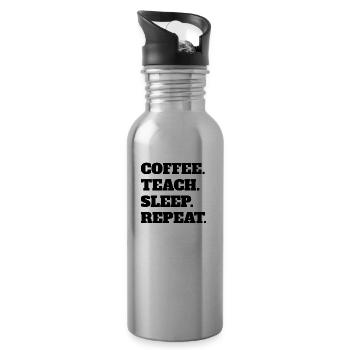 Teacher Coffee Primary School Teacher Coffee Coffee Cup - Water bottle with straw - silver - Right