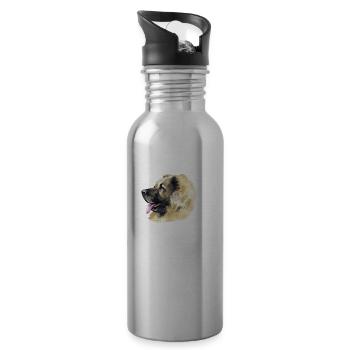Kaukasischer Ovcharka Hundebesitzer Hundeliebhaber - Trinkflasche mit integriertem Trinkhalm - Lightsilver - Rechts