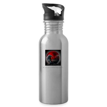 An der Spitze der Welle - Trinkflasche mit integriertem Trinkhalm - Lightsilver - Rechts