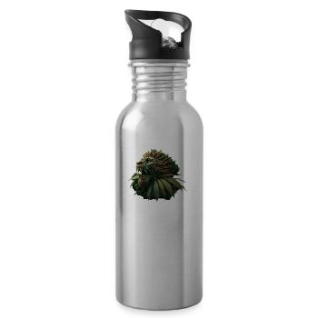 Restez calme Lion Cannabis Lion Chanvre - Gourde avec paille intégrée - argent clair - Droite