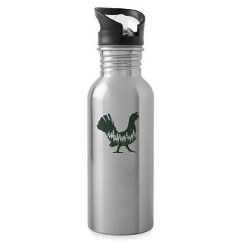 Auerhahn - Trinkflasche mit integriertem Trinkhalm - Lightsilver - Rechts