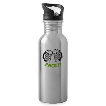 bier prost - Trinkflasche mit integriertem Trinkhalm - Lightsilver - Rechts