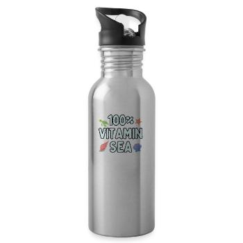100 Percent Vitamin Sea - Water bottle with straw - silver - Right