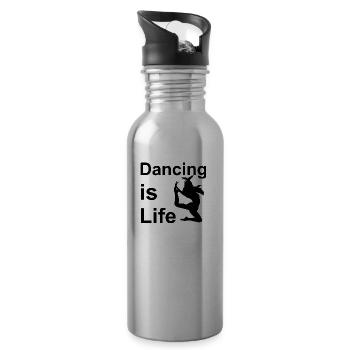 Dancing Dance Music - Water bottle with straw - silver - Right