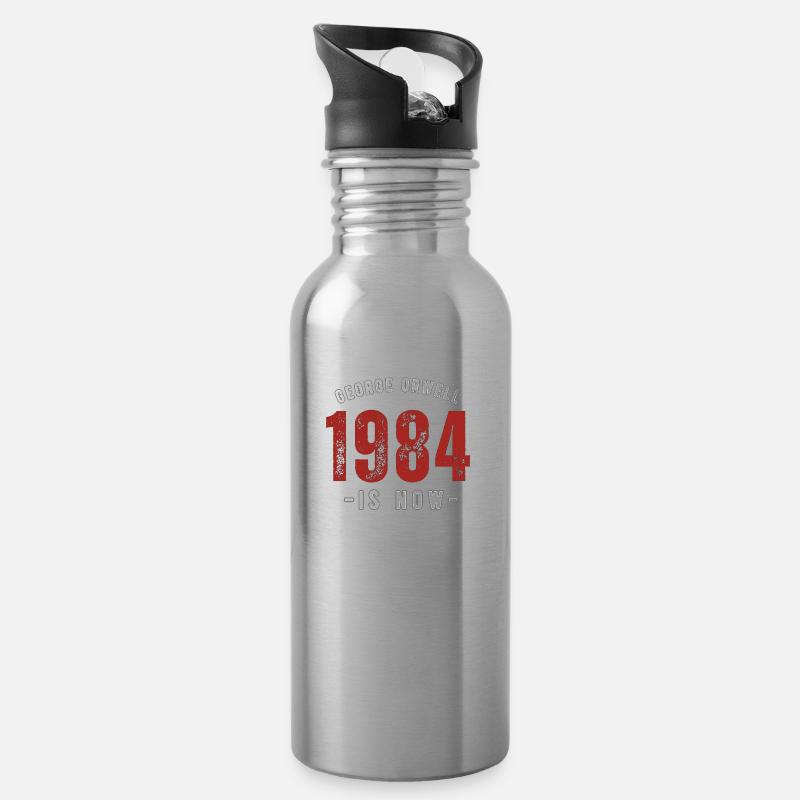 GEORGE ORWELL 1984 - Trinkflasche mit integriertem Trinkhalm - Lightsilver