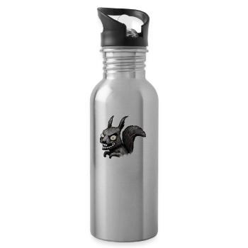 Evil Squirrel - Water bottle with straw - silver - Right