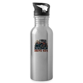 REAL MEN DRIVE 4X4 Fahrzeug - Trinkflasche mit integriertem Trinkhalm - Lightsilver - Rechts