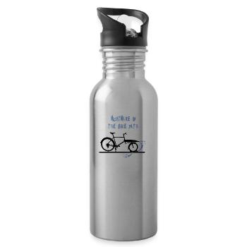 Cargo bike nightmare, cargo bike, e-bike - Water bottle with straw - silver - Right