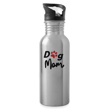 Hunde Mutter mit Pfote - Trinkflasche mit integriertem Trinkhalm - Lightsilver - Rechts