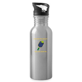 Pickleball . I'm the only one who can defeat me - Water bottle with straw - silver - Right