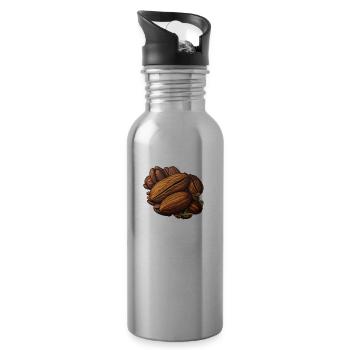 Pecan nut - Water bottle with straw - silver - Right