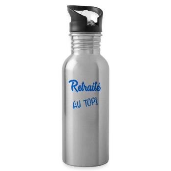 RETRAITE. RETRAITE. RETRAITEE. RETRAITE. - Gourde avec paille intégrée - argent clair - Droite