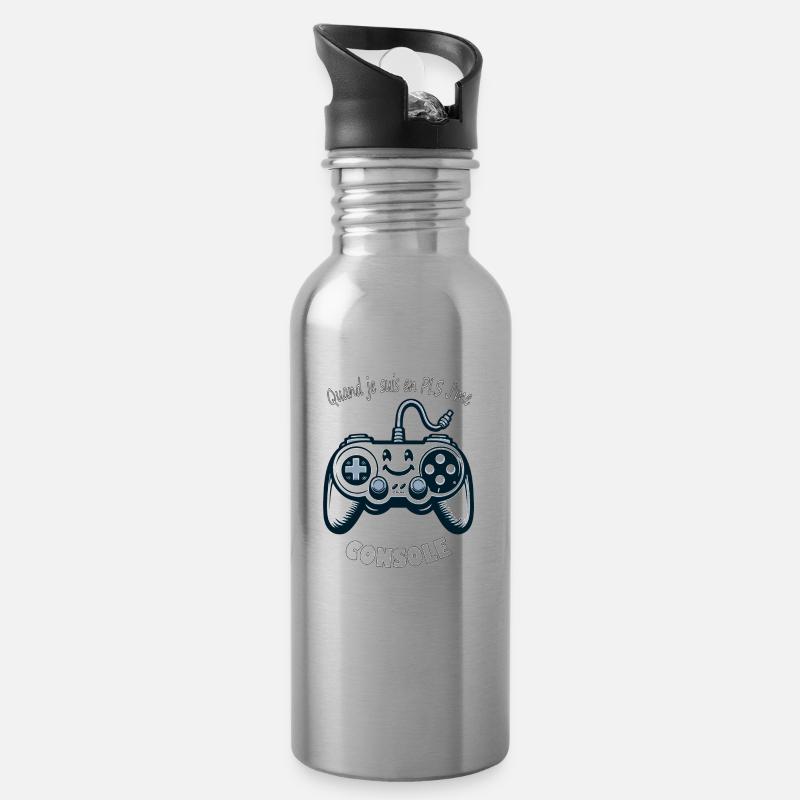 Konsole - Trinkflasche mit integriertem Trinkhalm - Lightsilver