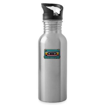 Analog Vibes, Digital Lies - Water bottle with straw - silver - Right
