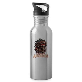 Die Weisheit der Alten - Trinkflasche mit integriertem Trinkhalm - Lightsilver - Rechts