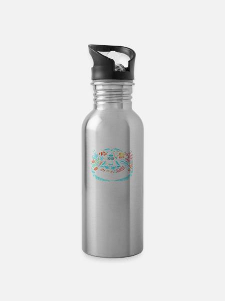 Taucher machen es tiefer - Trinkflasche mit integriertem Trinkhalm -