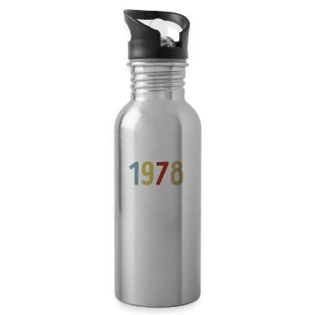 Made in 1978 - Limited Edition - Year of birth - Water bottle with straw - silver - Right