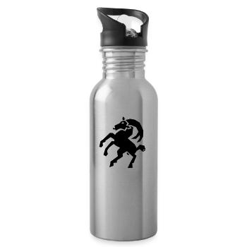Steinbock - Trinkflasche mit integriertem Trinkhalm - Lightsilver - Rechts