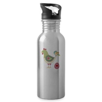 chicken11 - Trinkflasche mit integriertem Trinkhalm - Lightsilver - Rechts