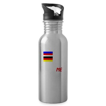 50% Russisch 50% Deutsch - Trinkflasche mit integriertem Trinkhalm - Lightsilver - Rechts