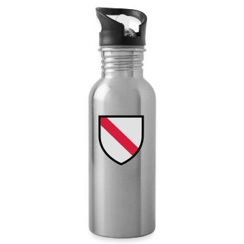 Blason Strasbourg (T) - Gourde avec paille intégrée - argent clair - Droite