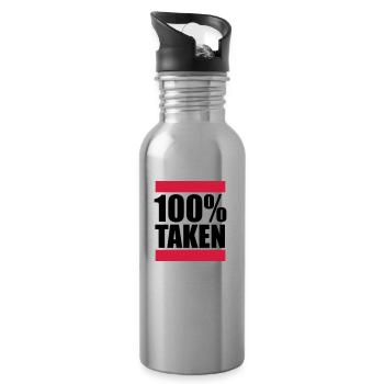 balken 100 pour cent taken pardon amour amour p - Gourde avec paille intégrée - argent clair - Droite