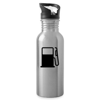 petrol pump - Water bottle with straw - silver - Right