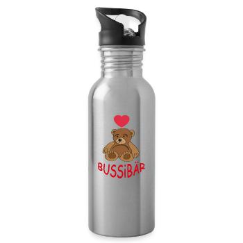 Bussi Baer - Trinkflasche mit integriertem Trinkhalm - Lightsilver - Rechts