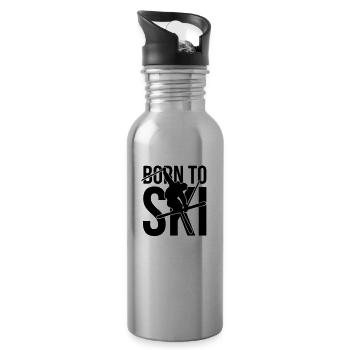 born to ski 04 freestyle - Trinkflasche mit integriertem Trinkhalm - Lightsilver - Rechts