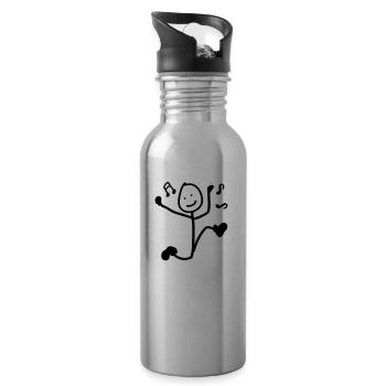 Tanzen Jungen - Trinkflasche mit integriertem Trinkhalm - Lightsilver - Rechts