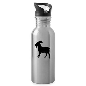 ziege - Trinkflasche mit integriertem Trinkhalm - Lightsilver - Rechts