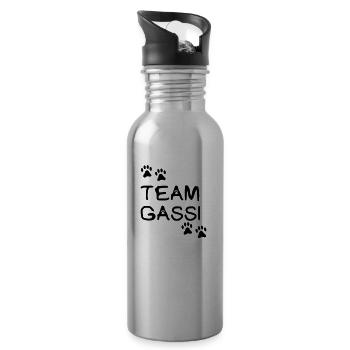 team_gassi_01 - Trinkflasche mit integriertem Trinkhalm - Lightsilver - Rechts