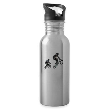 bmx - Trinkflasche mit integriertem Trinkhalm - Lightsilver - Rechts